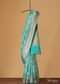Firozi Blue Handloom Banarasi Saree In Uppada Silk With Gold Woven Meenakari Buttis And Unstitched Blouse
