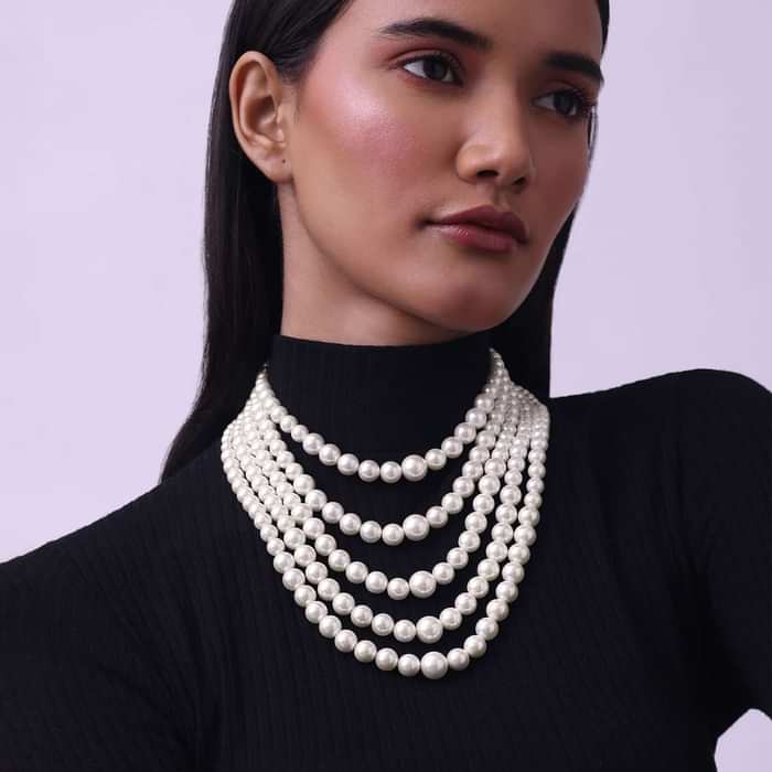 Five Layered Mother Of Pearls Mala