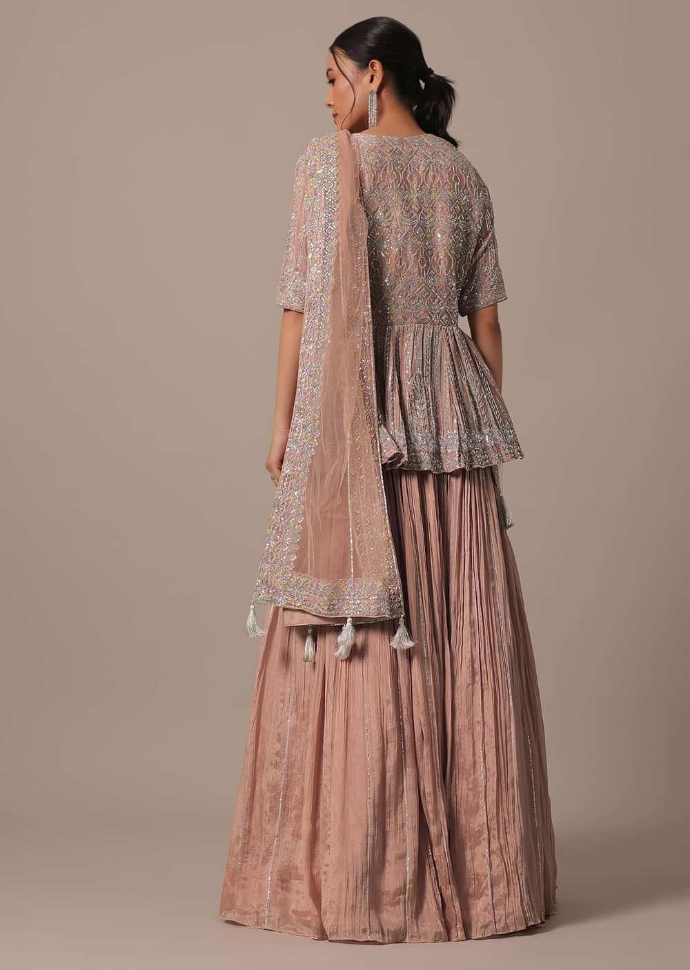 Onion Pink Indo Fusion Lehenga Set