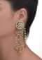 Floral Chandelier Earrings With Pearls And Kundan Tassels Online - Kalki Fashion