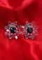 Floral shape cluster earing with crystals only on kalki