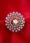 Floral shape diamond studded ring with honey gold stone  only on kalki