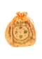 Florescent orange velvet potli bag embellished in gotta patch and moti kalki