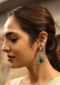 Forest Green Stone Stud Earrings With Kundan And Bugle Beads Online - Kalki Fashion