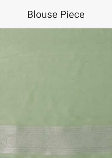 Forest Shade Green Woven Saree In Dola Silk And Silver Weave
