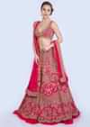 Malaika Arora In Kalki French Pink Raw Silk Heavy Embroidered Lehenga With Net Ruching