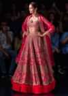 Malaika Arora In Kalki French Pink Raw Silk Heavy Embroidered Lehenga With Net Ruching