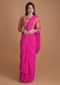 Fuchsia Pink Ready Pleated Ruffle Saree With Lehariya Print And Patola Printed Blouse Online - Kalki Fashion