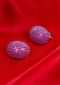 Fuchsia Pink Studs With Silver Jaal Coating Online - Kalki Fashion