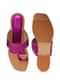 Fuschia Pink Kolhapuri Flats With Silver Hand Embroidery