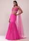 Fuschia Pink Lehenga And Hand Embroidered Blouse Set In Crepe