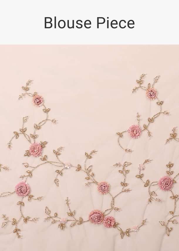 Pearl White Saree Fully Embroidered In Net Fabric