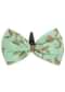 Kalki Girls Combo Of Sea Green Embroidered Angrakha Set And Gold Printed Bow Hairclip