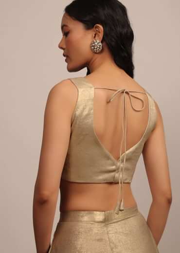 Glam Gold Sleeveless Blouse In Glam Gold With A Sweetheart Neckline