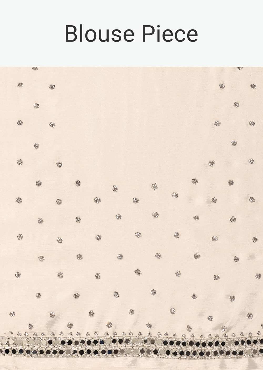 Glamorous White Chinnon Saree With Stone Embellishments