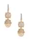 Gold And Silver Danglers Enhanced With Pearls, Stones And Crystals In Floral Pattern Online - Kalki Fashion