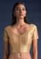 Gold Blouse In Raw Silk With Cord Detailing Online - Kalki Fashion