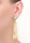 Gold Dangler With Pearl Tassels And Kundan Stud Online - Kalki Fashion