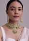 Gold-Finish Kundan Choker Necklace With Colorful Intricate Meenakari Work And Stones In Mix Metal