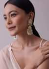 Gold-Finish Kundan Earrings With Colourful Meenakari Work In Mix Metal