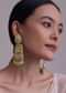 Gold-Finish Kundan Dangler Earrings With Colourful Meenakari Work And Stones In Mix Metal