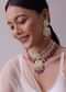 Gold-Finish Ruby Stone Kundan Necklace Set With Colourful Meenakari Work In Mix Metal