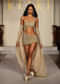 Gold Metallic Hand Embroidered Indo Western Asymmetric Short Gown