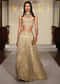 Gold Net Bridal Lehenga With Embroidered Corset Blouse