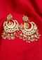 Gold plated chandbali earring with nano moti drops only on Kalki