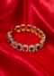 Gold Plated Diamond Studded Bracelet With Multi Color Beads Online - Kalki Fashion