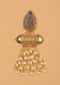 Gold Plated Ethnic Danglers With Carved Grey Drop Shaped Stone And Pearls  Online - Kalki Fashion