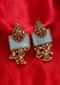 Gold plated fancy traditional earring heavily studded with stone only on kalki