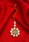 Gold plated kundan maang tikka in floral shape only on Kalki