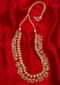 Gold plated kundan necklace with white nano moti bunch drop only on Kalki