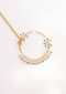 Gold plated nose pin with white and green moti 3D flower only on Kalki