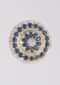 Gold Plated Round Stud With Midnight Blue And White Stones Online - Kalki Fashion