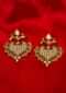 Gold plated traditional drop  earring with stone and bead