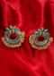 Gold plated turq blue cluster with nano moti bunch at the edge only on kalki