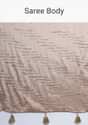 Gold Saree In Chinon Chiffon With Badla Embroidered Buttis And Chevron Border Online - Kalki Fashion