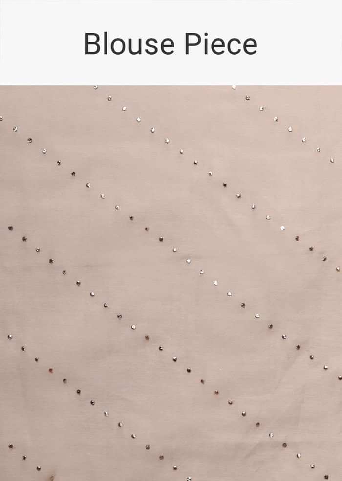 Gold Saree In Chinon Chiffon With Badla Embroidered Round Motifs And Striped Pallu Online - Kalki Fashion