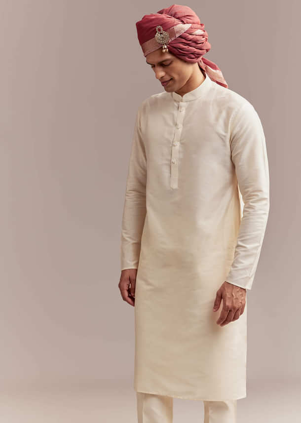 Gold Silk Sherwani For Groom With Intricate Hand Work