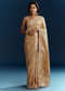 Gold Tissue Brocade Saree With Tassels And Gota Patti Moti Embroidery