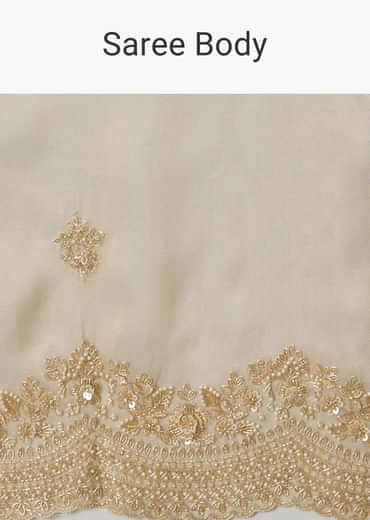 Gold Tissue Saree With Embroidered Brocade Blouse