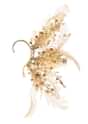 Gold And Beige Handcrafted Earcuff In Mix Metal