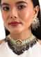 Gold And Black Kundan Necklace Earrings Set
