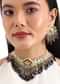 Gold And Black Kundan Necklace Earrings Set