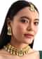 Green And Gold Kundan Short Necklace Set With Earrings
