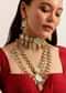 Gold And Mint Green Kundan Jewellery Necklace Set In Mix Metal