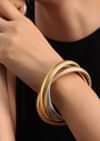Gold And Silver Chunky Bangles In Mix Metal