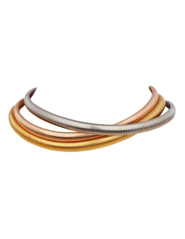 Gold And Silver Chunky Necklace In Mix Metal